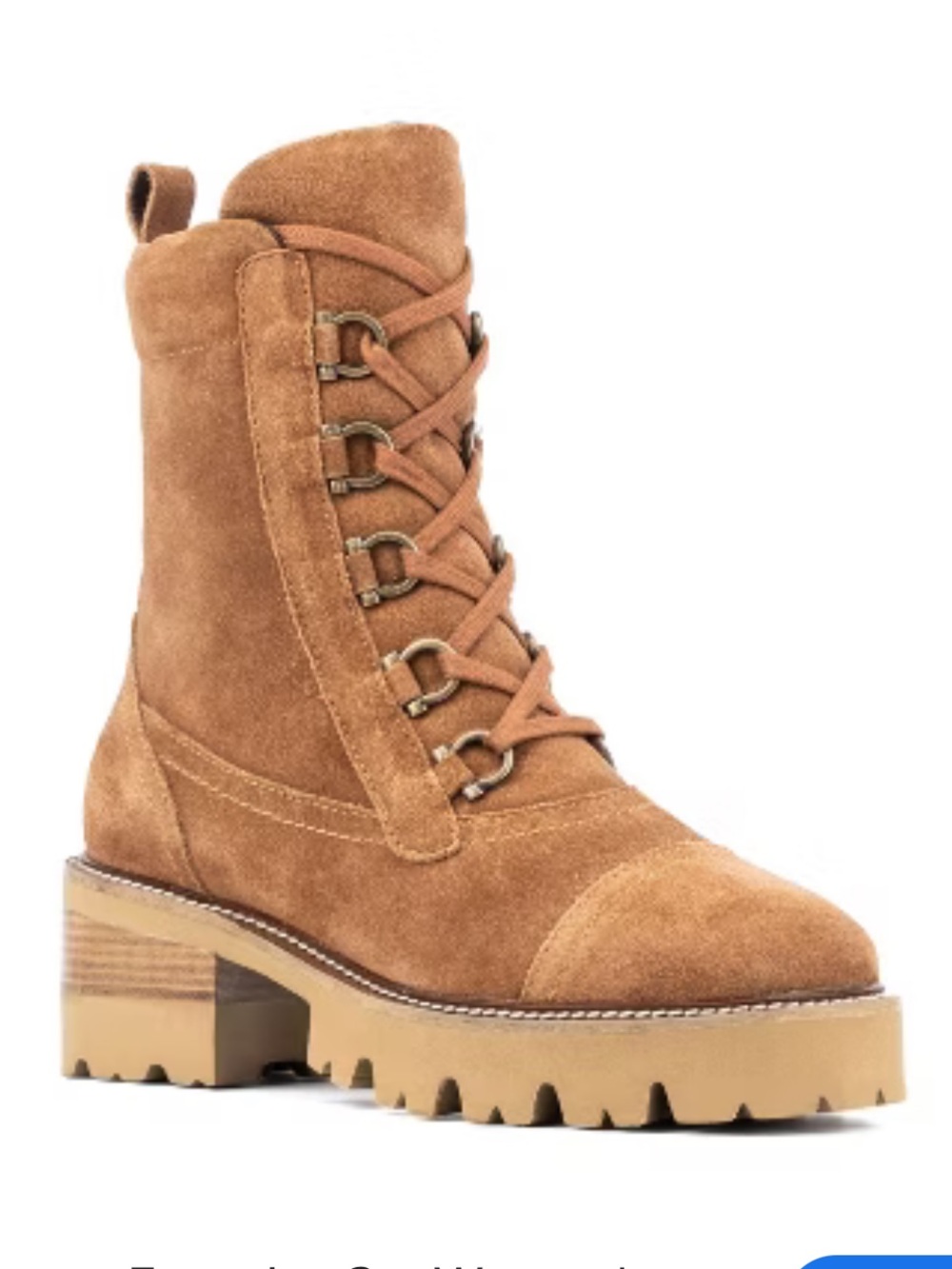 Brand New Vintage Foundry Co Brown Suede Lace-Up Zip Boot   Never worn